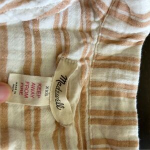 Madewell Beige and White Striped Top